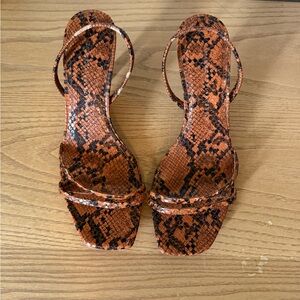 Zara Brown and Black Snakeskin Heels